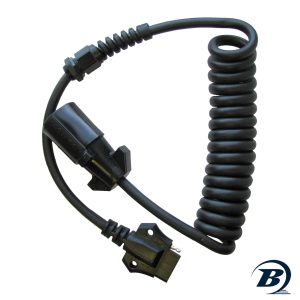 5-Way Flat to 7-Way Round Coiled Cord Harness Adapter